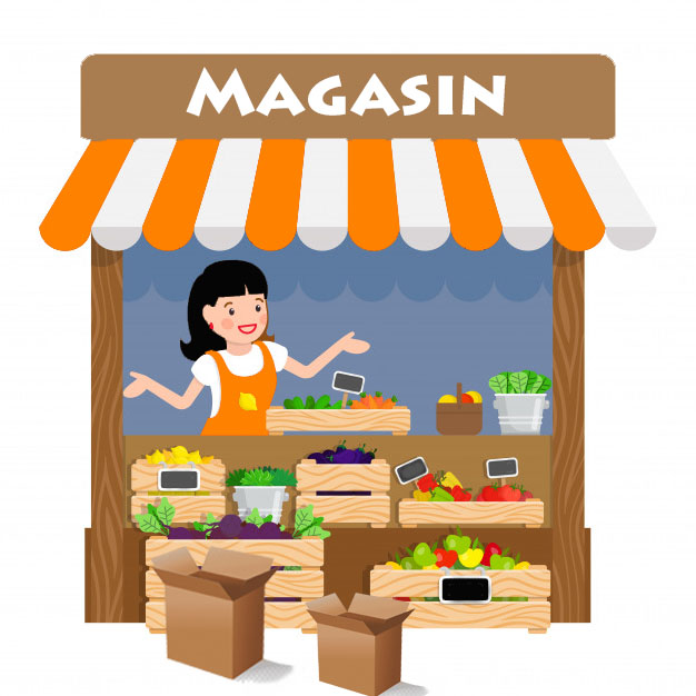 Épiceries et magasins carton